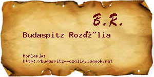 Budaspitz Rozália névjegykártya