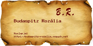 Budaspitz Rozália névjegykártya